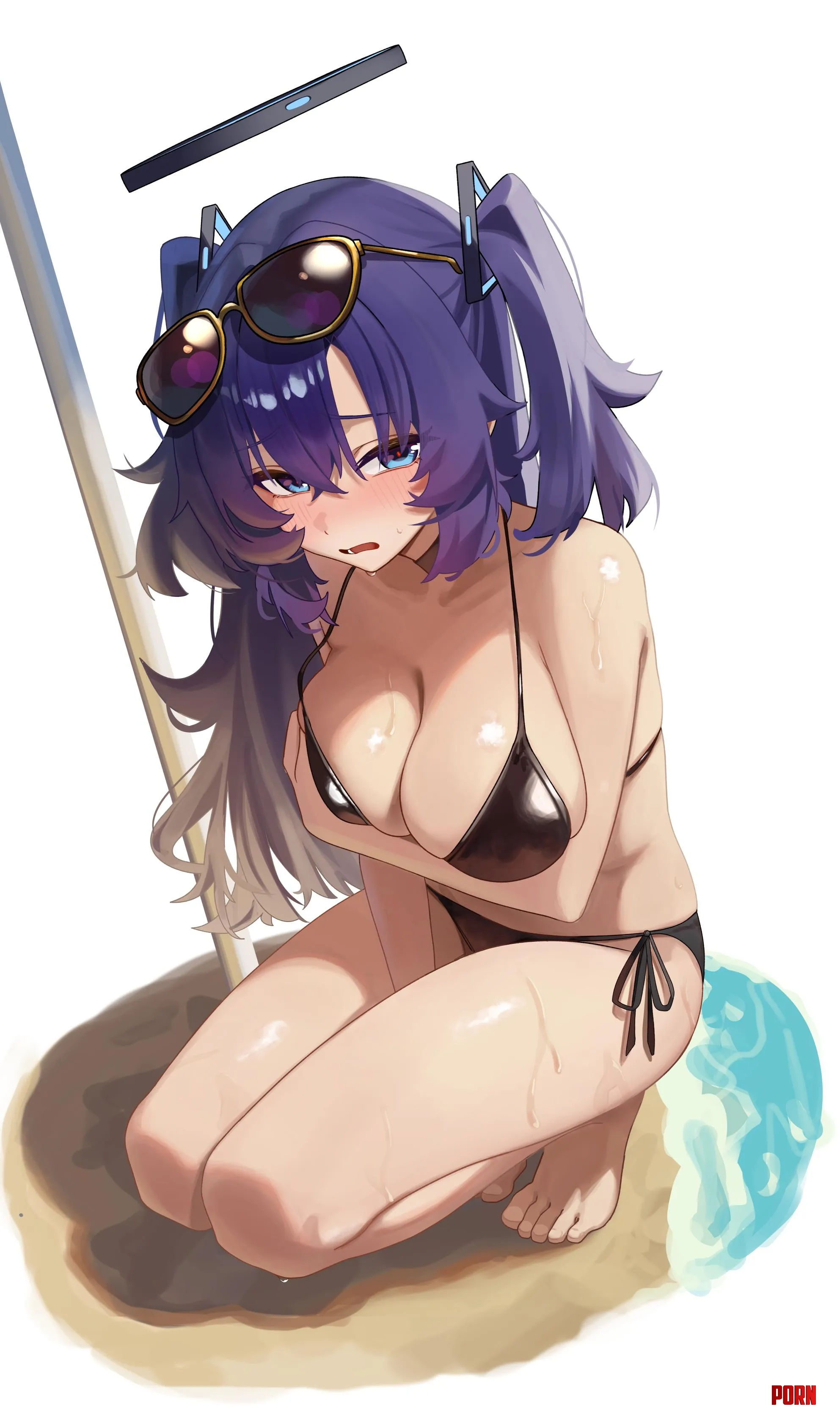 Embarrassed swimsuit Yuuka Blue Archive by marxsander2016