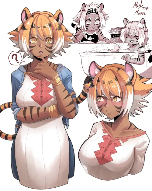 Thumbnail Tiger Girl Art by MielTheMouse | A MonsterGirl Showcase