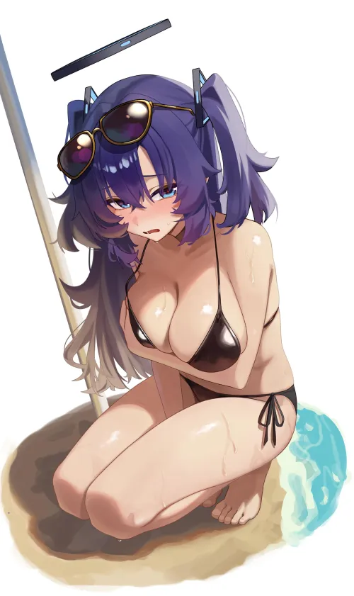 Thumbnail Embarrassed Swimsuit Yuuka by marxsander2016 | BigAnimeTiddies