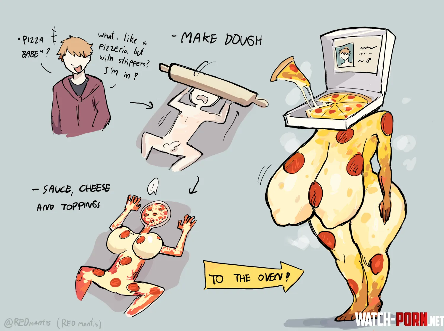 Pizza babe TF by REDmantis OC by REDmant1s