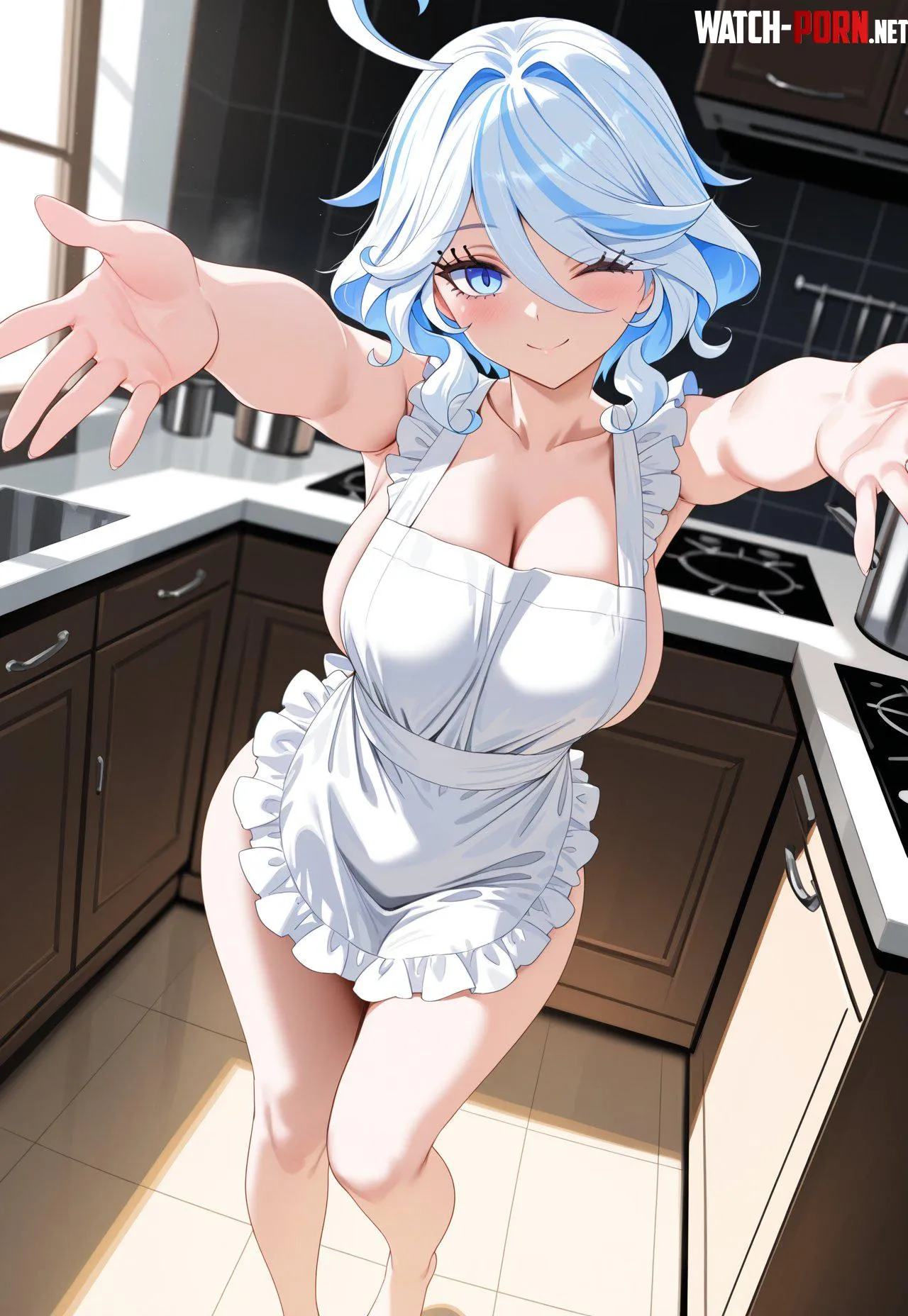 Naked Apron Furina Genshin Impact by CheetahSperm18