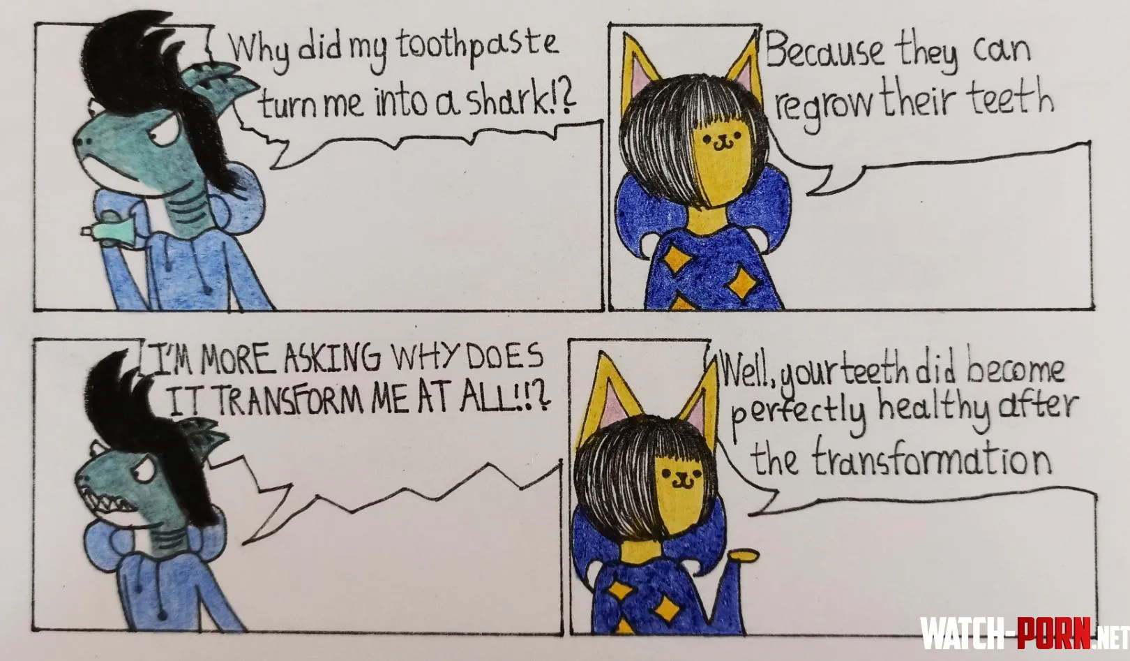 Shark toothpaste art by me by MrMoor2007