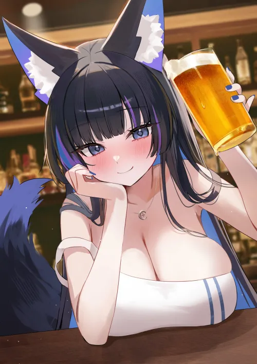 Thumbnail Discovering a Foxgirl at a Bar by marxsander2016 in the Ecchi Category