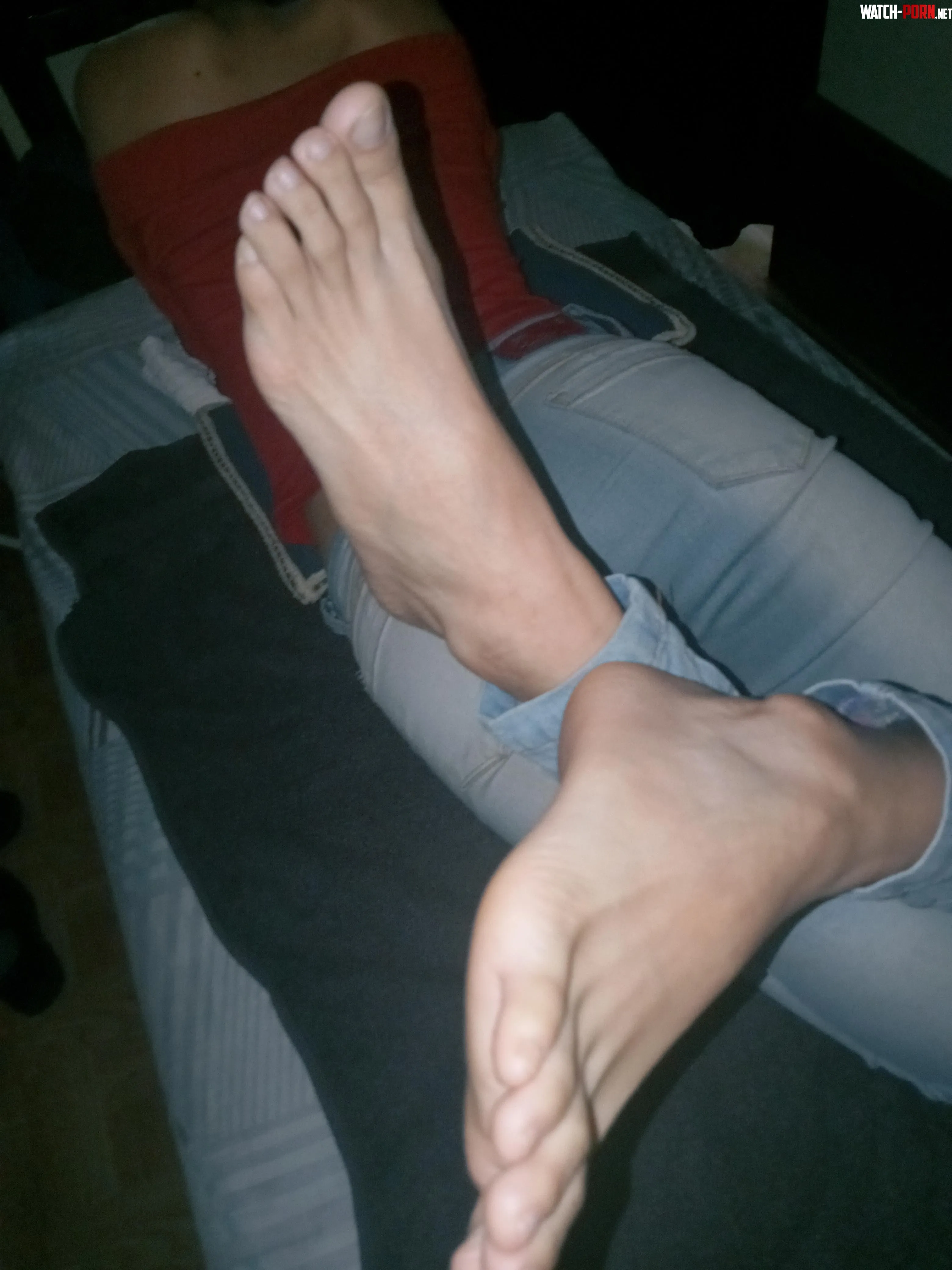 Should I take off these jeans too by Claris_soles