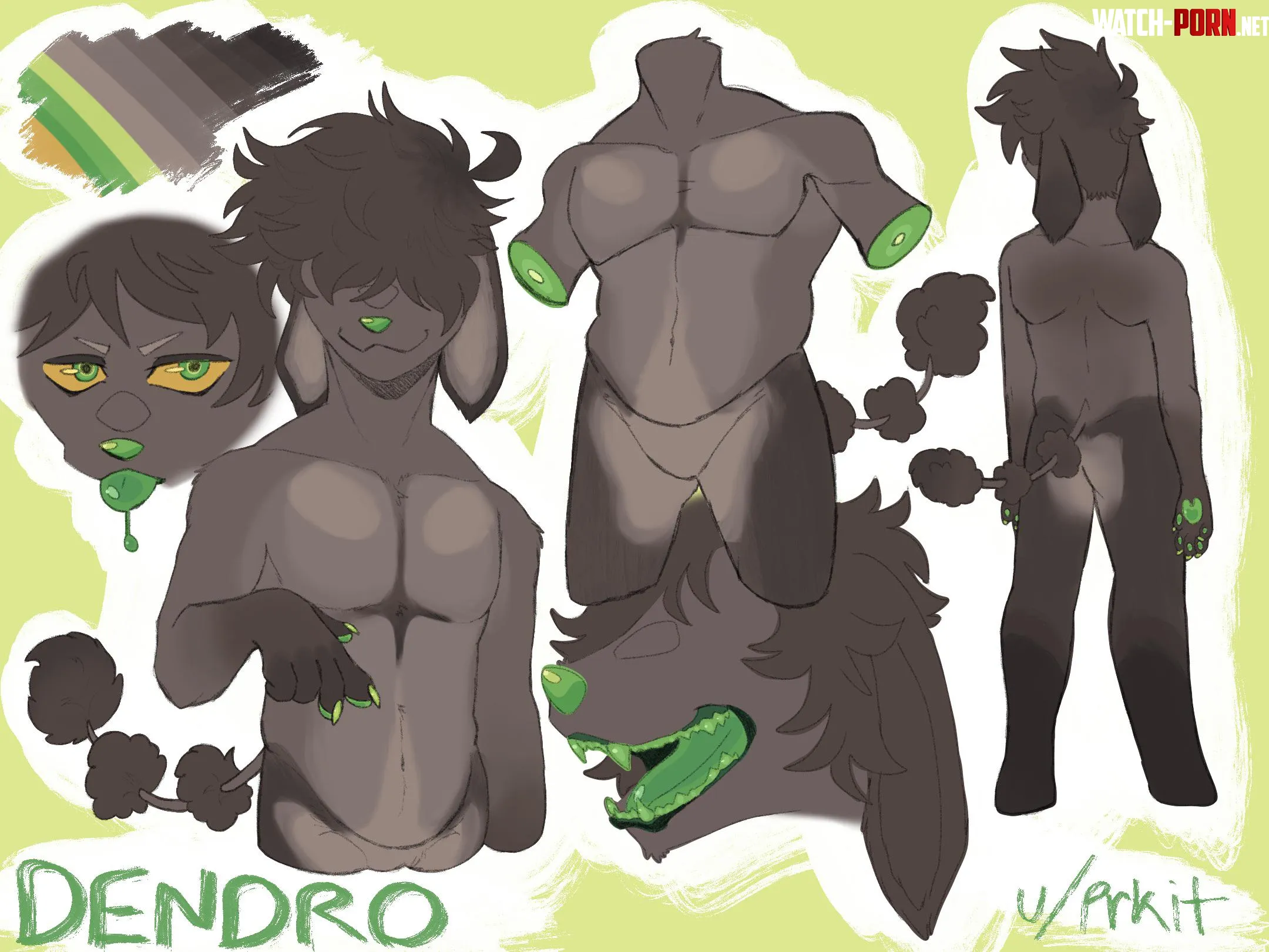 Finally redesigned an old fursona Say hi to Dendro By me by Prkit