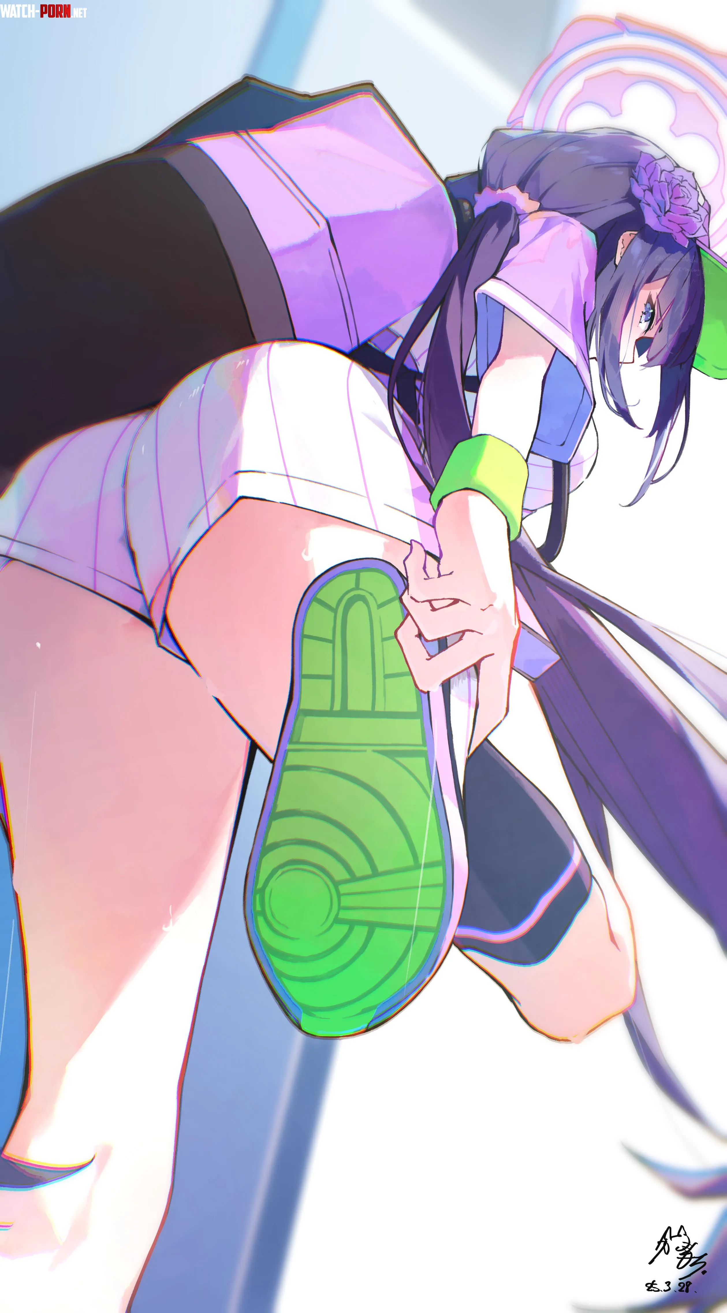 PartTime Sumires Butt NekoMochi Blue Archive by llamanatee