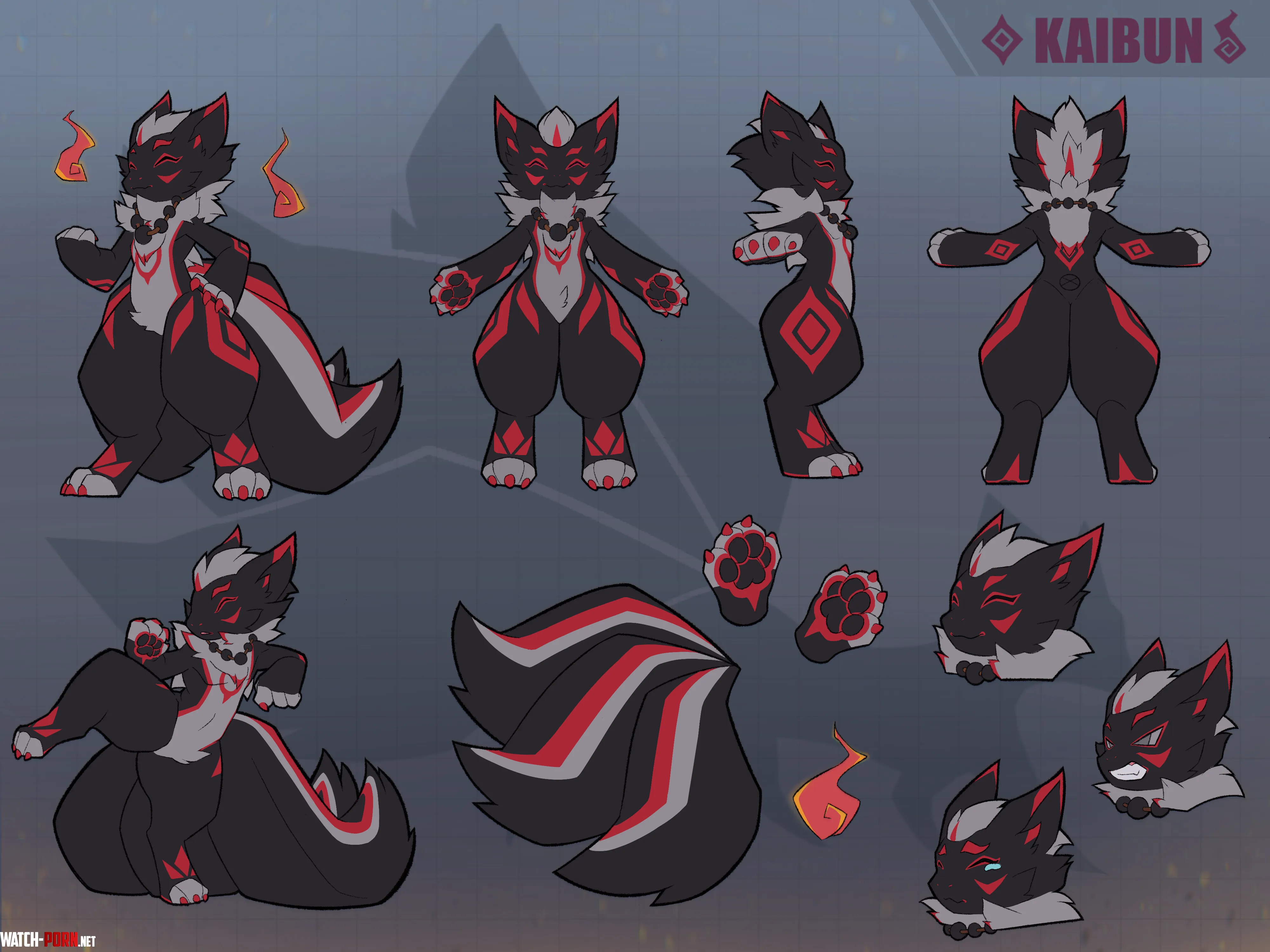 Ref Sheet Commission for Kaibun Kitsune Art by me by New_Redittor6306