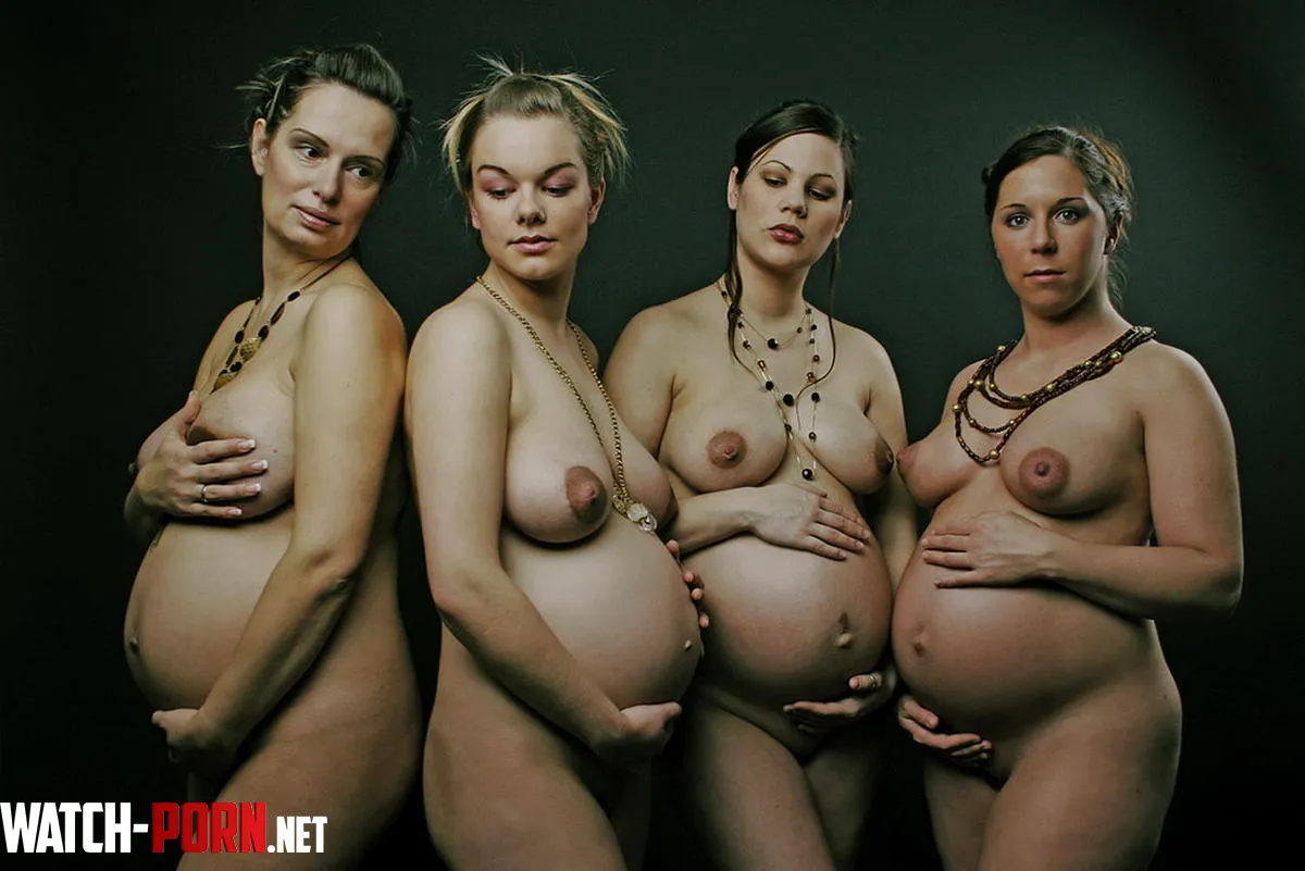 4 Pregnant babes strip and reveal their huge nipples by MedicalGuitar6716