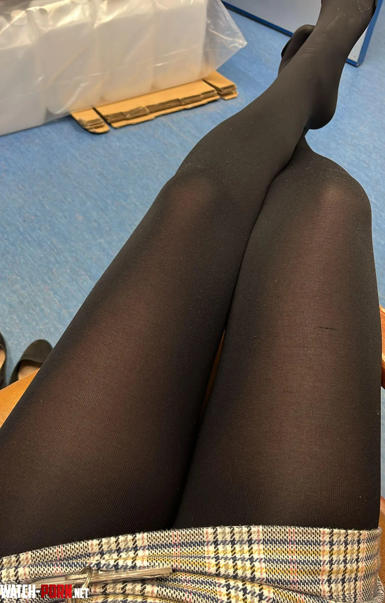 Todays outfit for work they are so soft to the touch by pantyhose-addiction