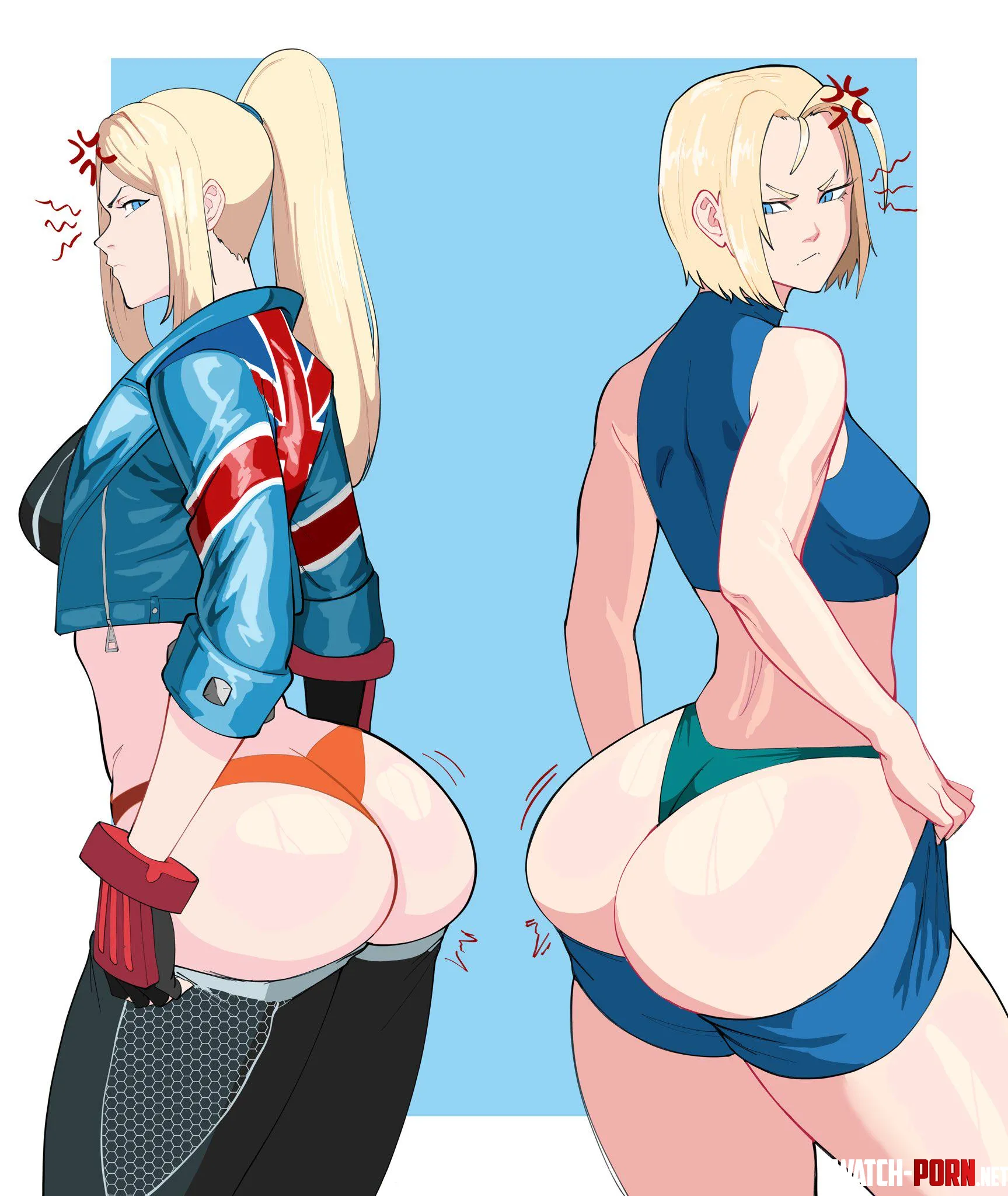 Cammy and Samus BootyOff by kitten_bb-