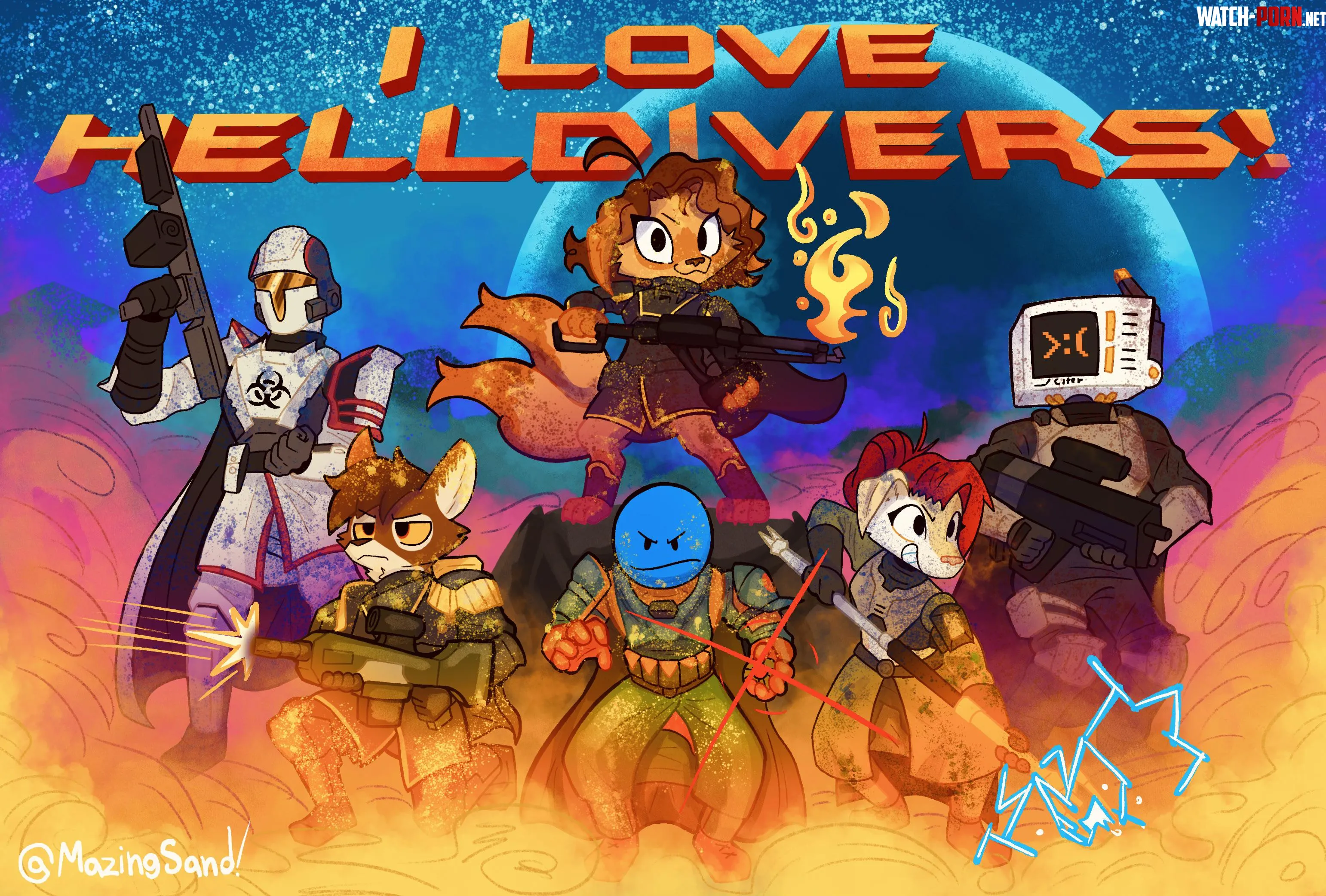 I love playing helldivers with ma friends By me by MazingSand