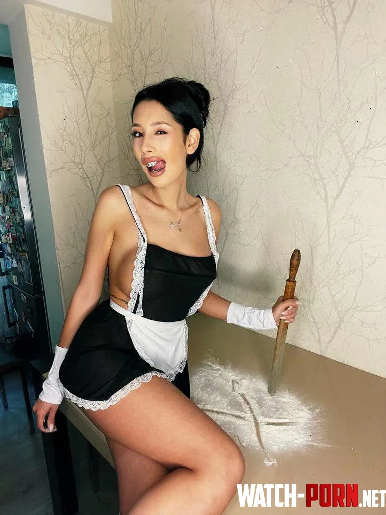 do you prefer eating me in a maid dress or the meal Im cooking you tonight 32F by noireih