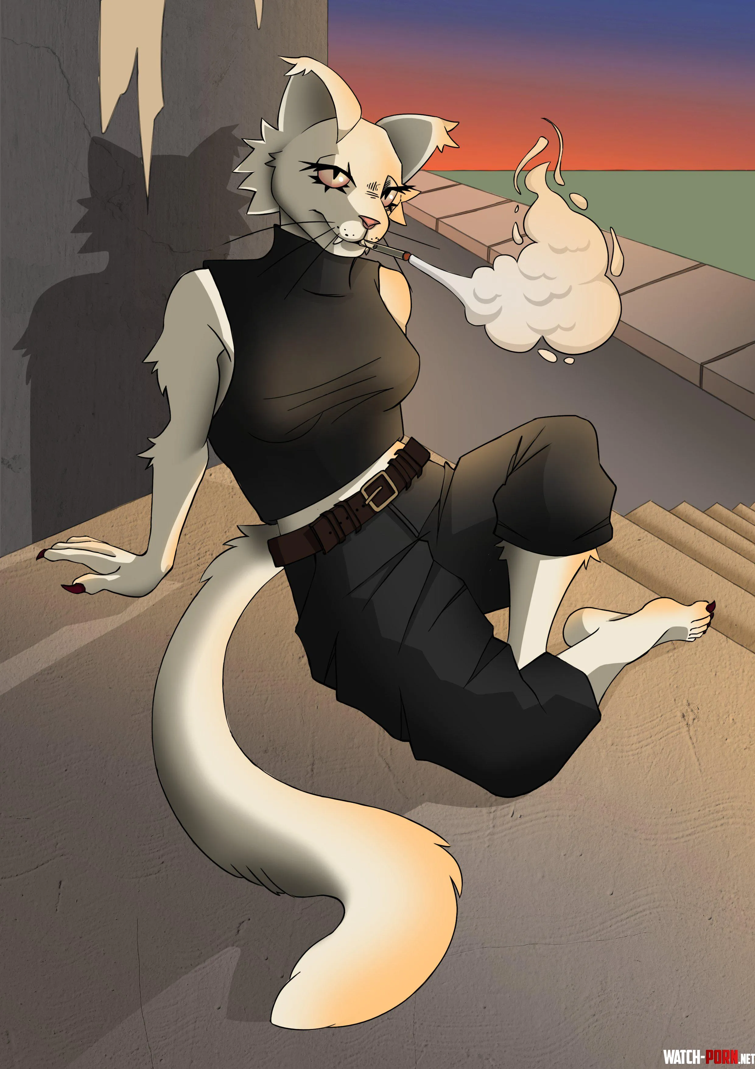 Red eyes and white fur Do you like my fursona 3 by SuspiciousBank9801