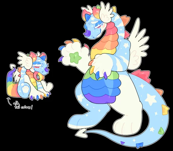 Thumbnail Rainbow Dragon Adoption: meeoio's Colorful Venture | furry