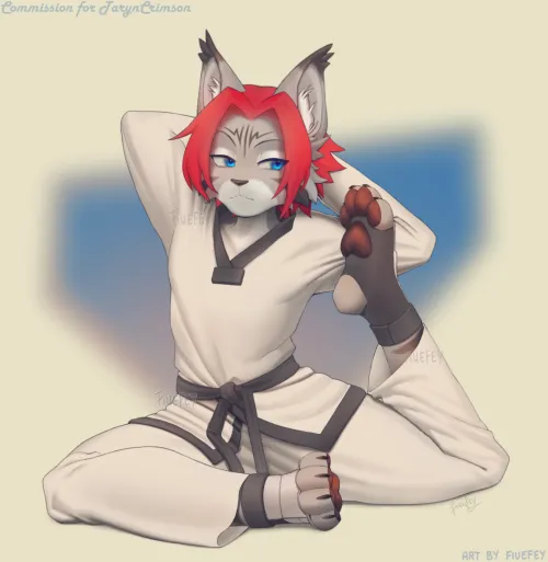Thumbnail Flexy Lynx Commission by Fiuefey | TarynCrimson