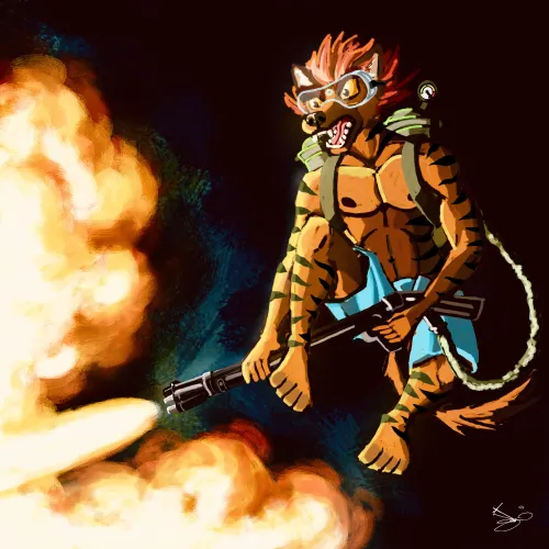 Thumbnail Flamethrower Artistry: DrawingDoggo's Creative Showcase | furry