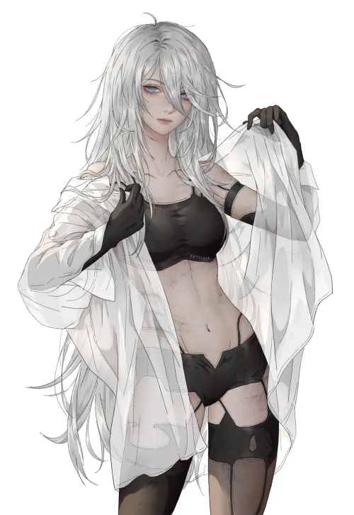 Thumbnail Silent_Steak_9540: A2 Flaunts Underwear in Seductive Style