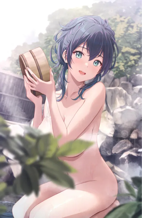 Thumbnail Uruka Enjoys an Outdoor Bath: A Refreshing Experience by RainDMask | ecchi