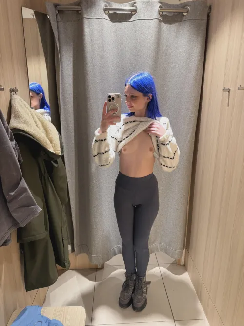 Thumbnail Blue Hair and Pale Little Boobs: _blue_river_'s MirrorSelfie Exhibit