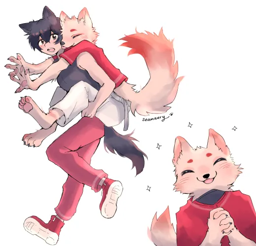 Thumbnail Kitsune Charm: seamaury's Adorable Furry Friend | furry