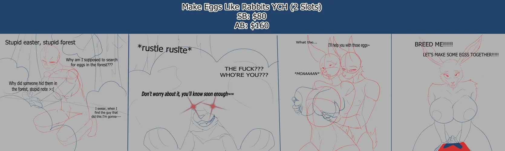 Thumbnail Experience 'Mating Like Rabbits YCH' Transformation with CupcakeHuge9480