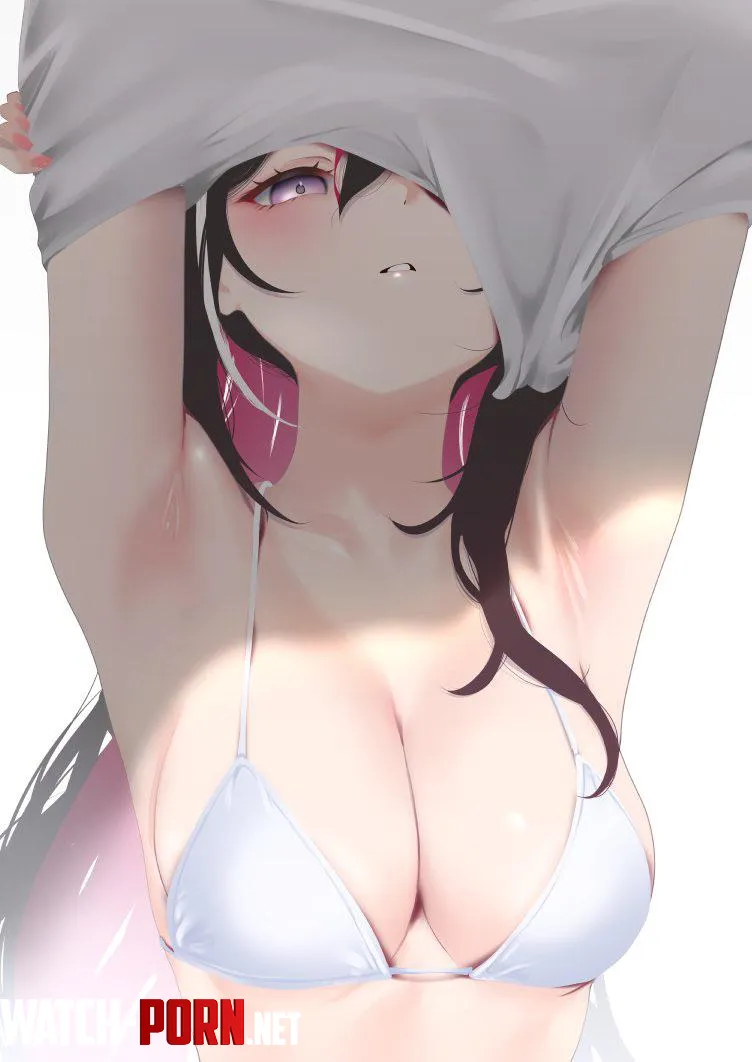 AZKi Shirt Lift Hololive by A_MASSIVE_PERVERT