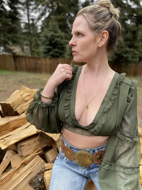 Thumbnail Stacking Wood and Break Time: A Braless Interlude by iamSkylerXO