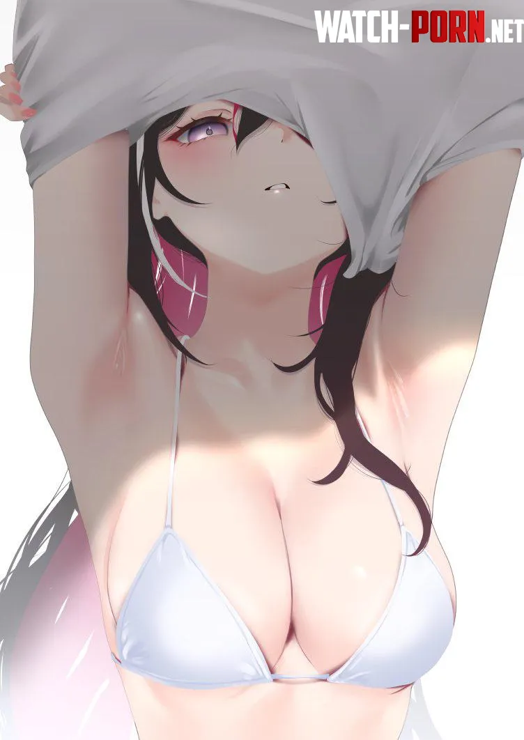 AZKi Shirt Lift Hololive by A_MASSIVE_PERVERT