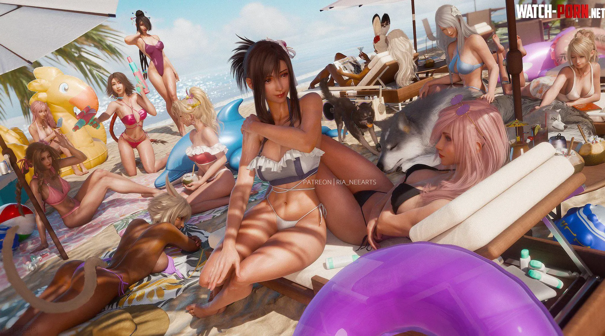 Final Fantasy Beach Girls by A_MASSIVE_PERVERT