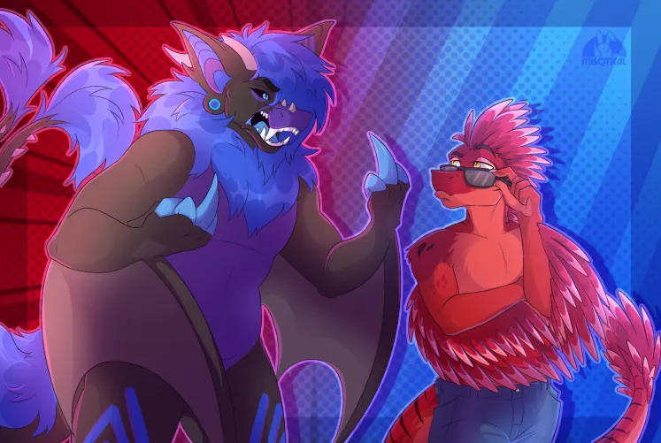 Thumbnail Red vs Blue Creativity: Misqtical's Furry Commission