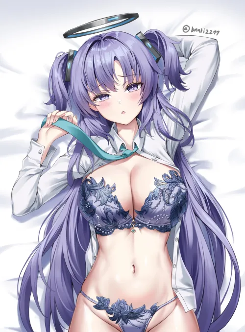 Thumbnail Yuuka's Blue Pantsu in Blue Archive: A Stylish Revelation by Elegantloveglimmer
