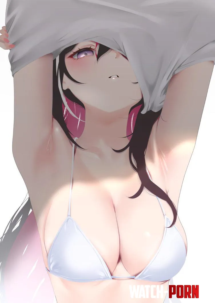 AZKi Shirt Lift Hololive by A_MASSIVE_PERVERT