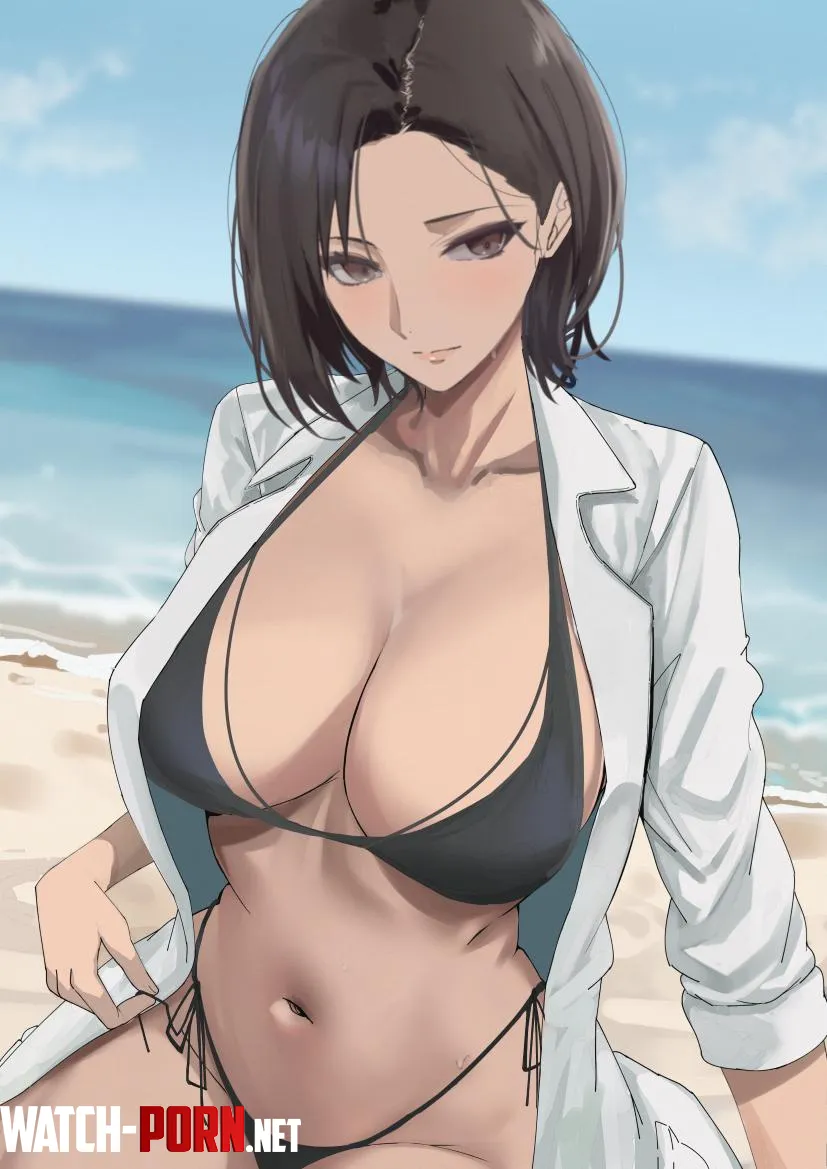 female teacher at the beach original by Zewen_Senpai