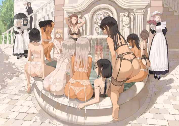 Thumbnail Milf Maids at the Fountain: A Refreshing Story in AnimeMILFS by Zewen_Senpai