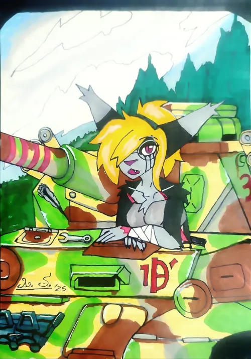 Thumbnail Panzer Mechanic Pinup: Furry Art Creation | Dalek_Sath