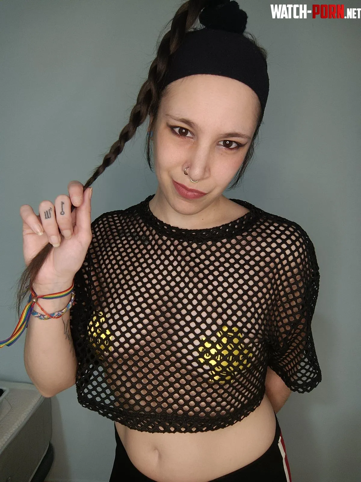 Wearing a new tshirt Ive never had a mesh one by LMojito