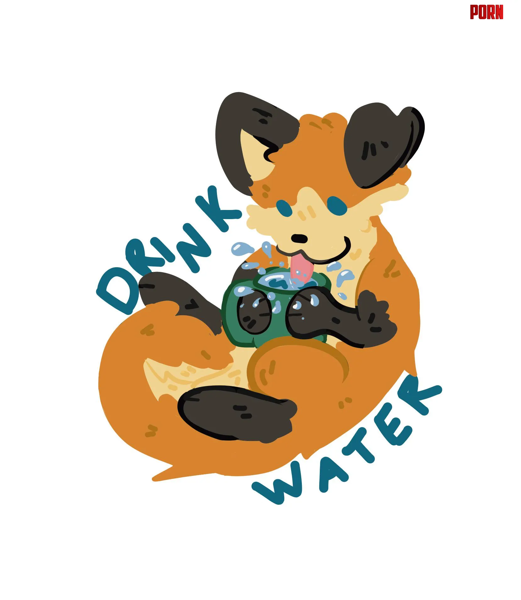 Made my fursona into a sticker for my water bottle 3 by lizard-garbage