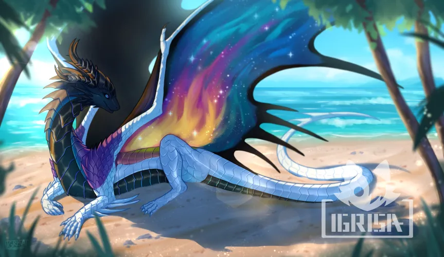 Thumbnail Chilling on a Beach: A Furry Commemoration by Igrisa