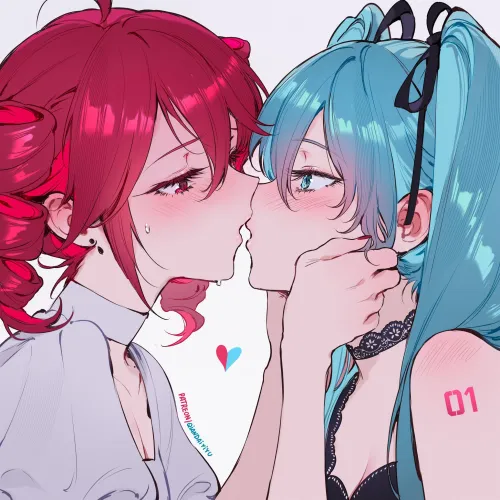 Thumbnail Kasane Teto & Hatsune Miku Kiss: Yuri Fantasy by Silent_Steak_9540