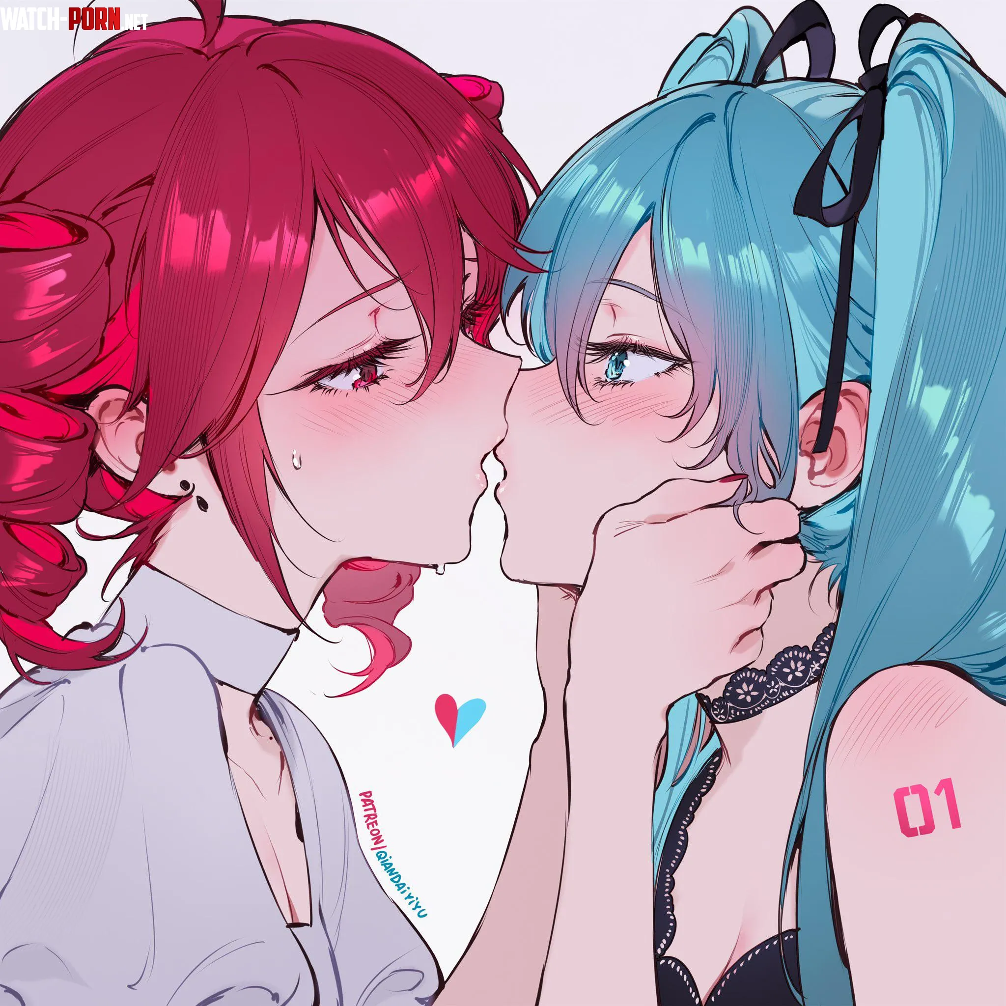 Kasane Teto amp Hatsune Miku kiss Vocaloid by Silent_Steak_9540
