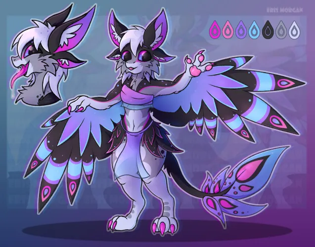 Thumbnail Eris_Morgan Introduces an Astral Avali Adopt with Art | furry