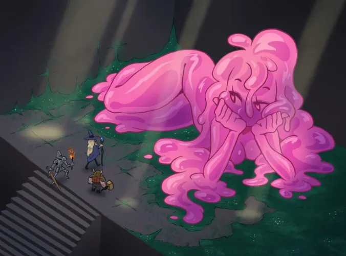 Thumbnail Envisioning the Sensational Giantess Slime Goddess Pleasuring Travelers