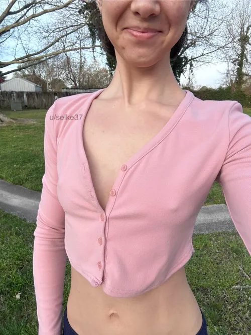 Thumbnail selke37's Morning Stroll Style: A Playful Braless Choice