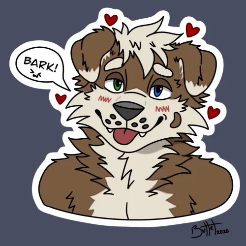 Thumbnail BulletDraws Presents Collie Boy Sticker in the World of furry