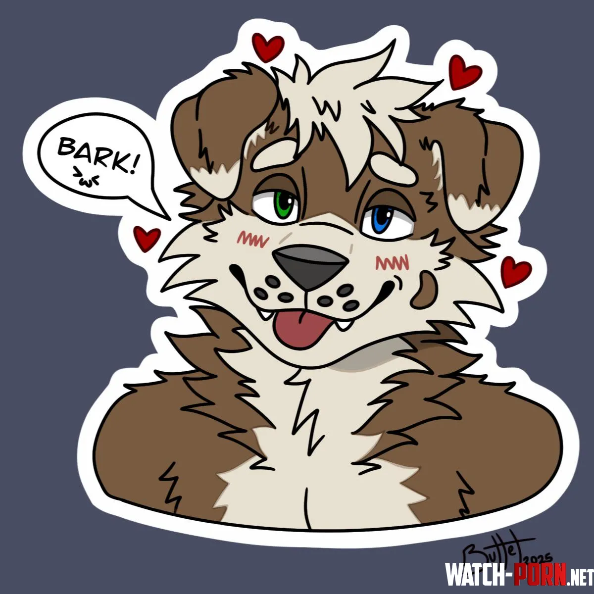 Collie Boy Sticker  by BulletDraws