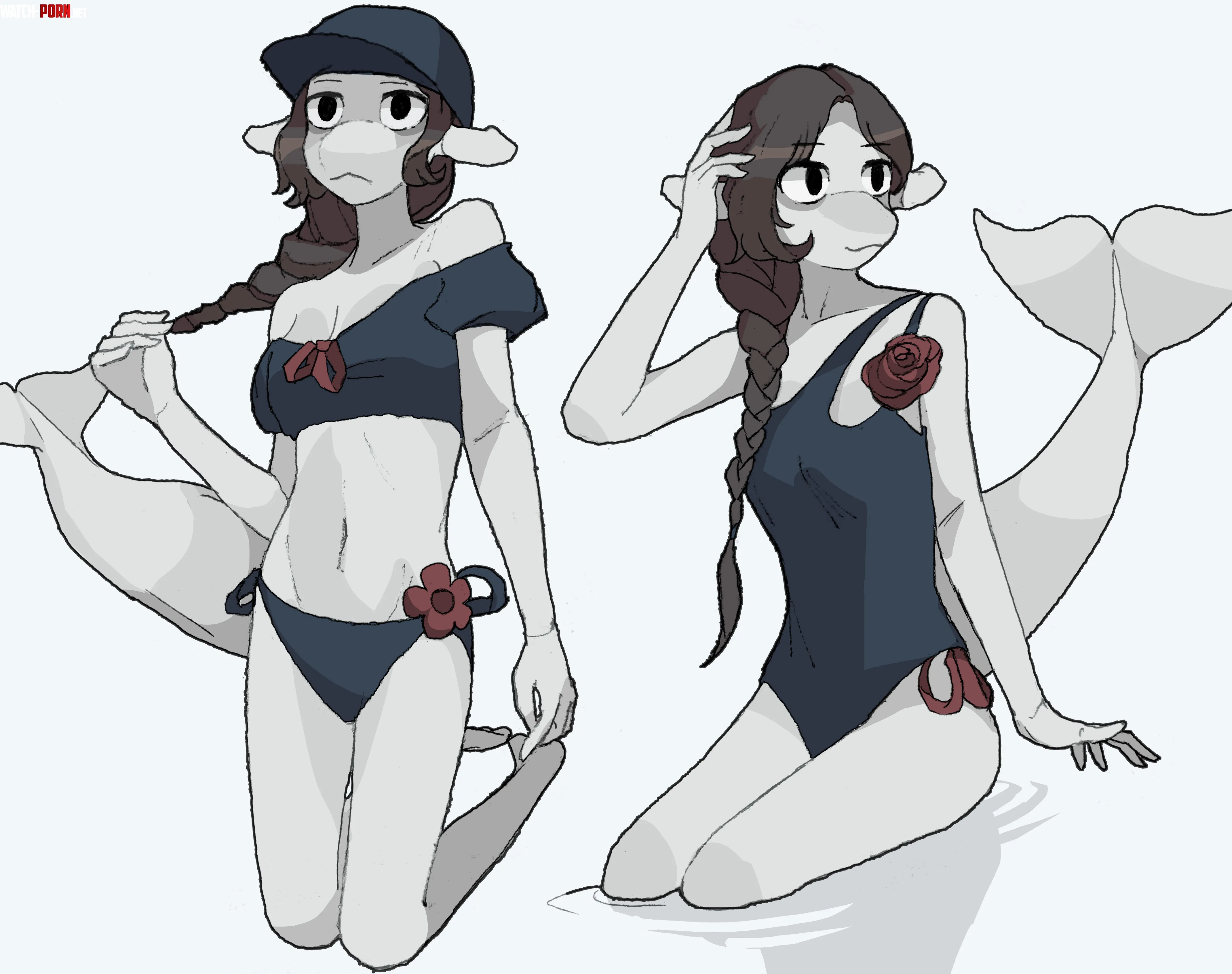 beluga whale girl by HeadHonchkrowRemi