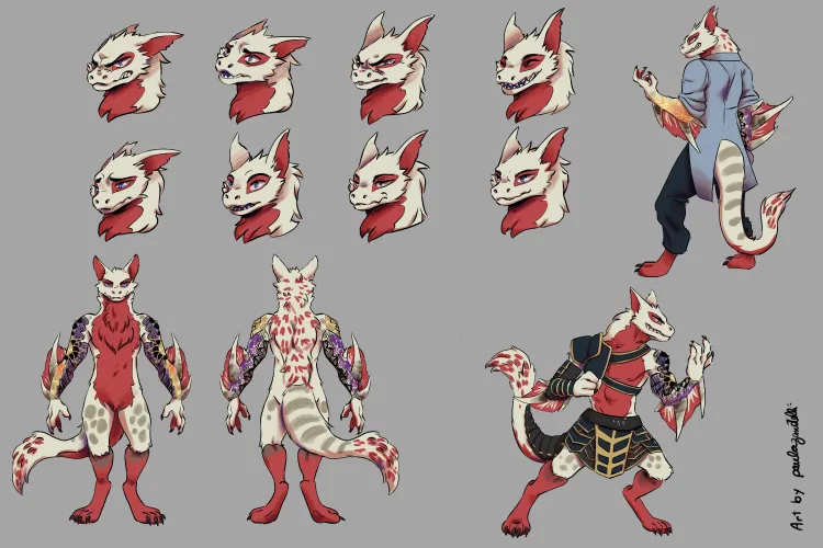 Thumbnail Character Sheet for Nani - A Furry Creation by paulazanotelli