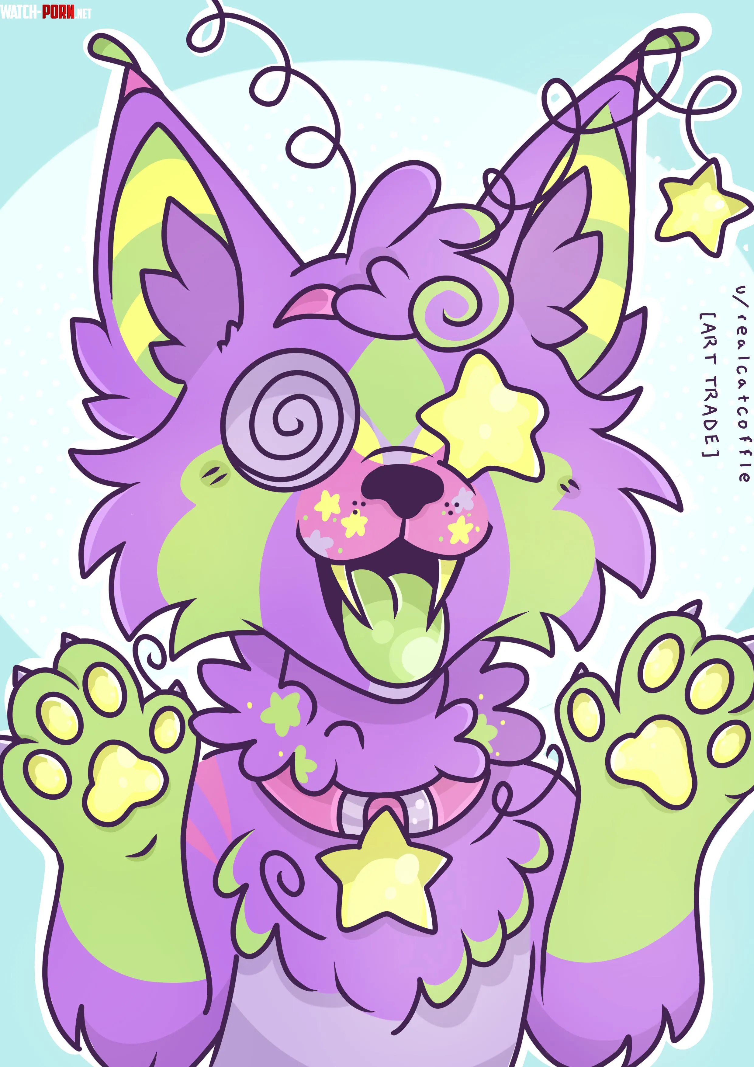 my side of an art trade for plzmaketoastdraws 0 by realcatcoffle