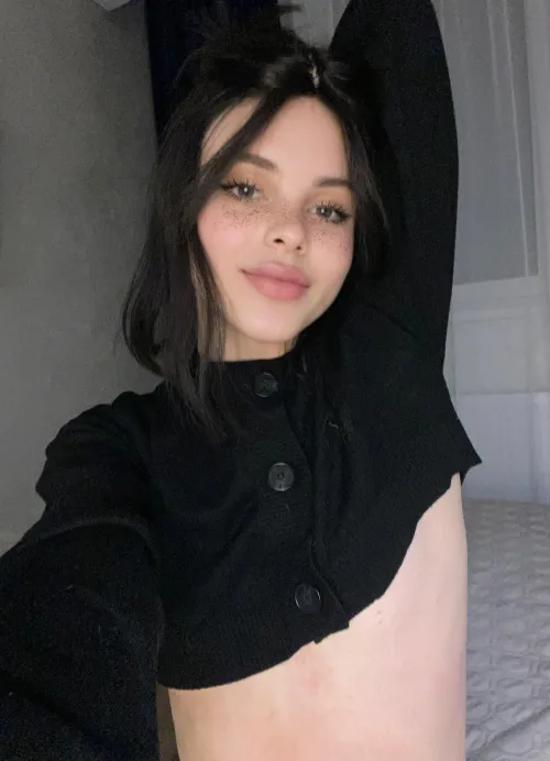 Thumbnail Cute in Black: Croptop Reflections by lan87james