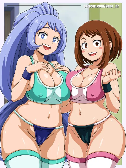 Thumbnail Rule34 Uraraka and Nejire from My Hero Academia by SanoBR in rule34